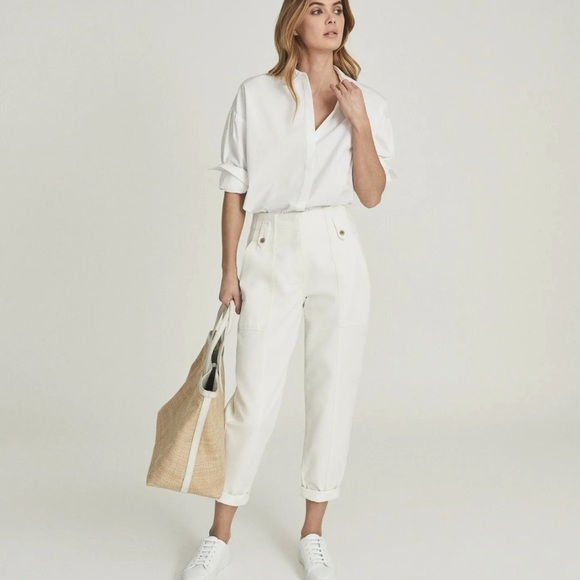 NWT Size 4 Reiss White Pants - Picture 1 of 5